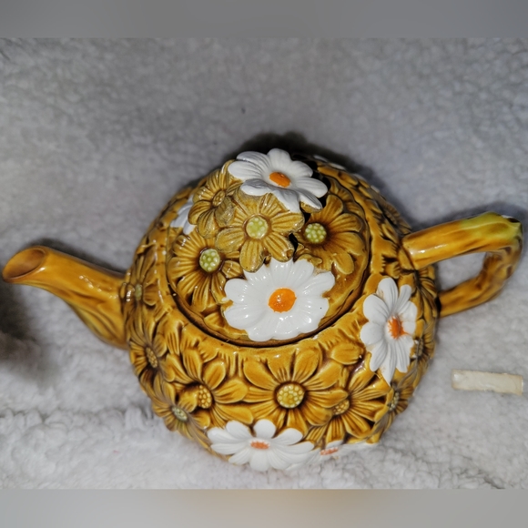 Antique Vintage Mid-Century Fred Robert's Raised Daisy Tea Pot Made In Japan - Picture 4 of 10